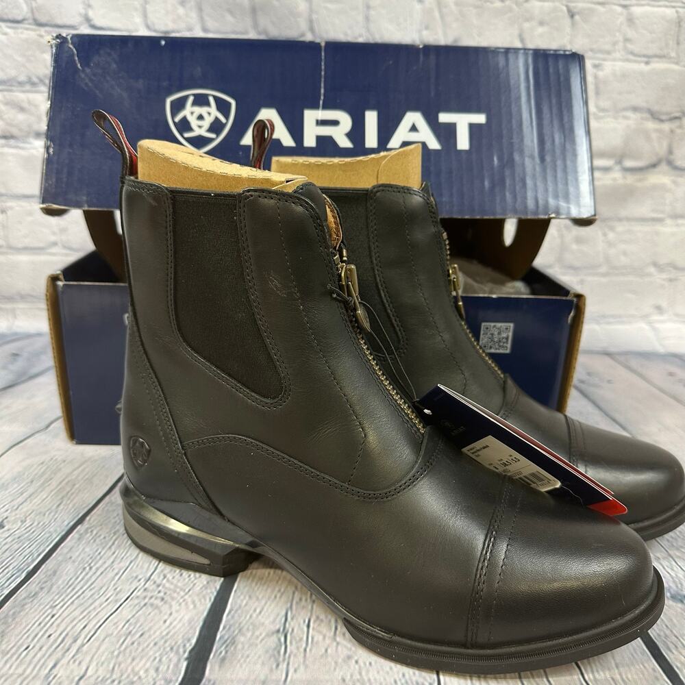 Women's Ariat Heritage IV Zip Paddock Boots NIB Black Women’s Size 8